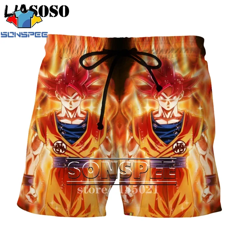 SONSPEE мужские шорты с 3d принтом японского аниме DBZ Dragon Ball Z Son Goku Kakarotto, пляжные повседневные шорты, пляжные шорты D03