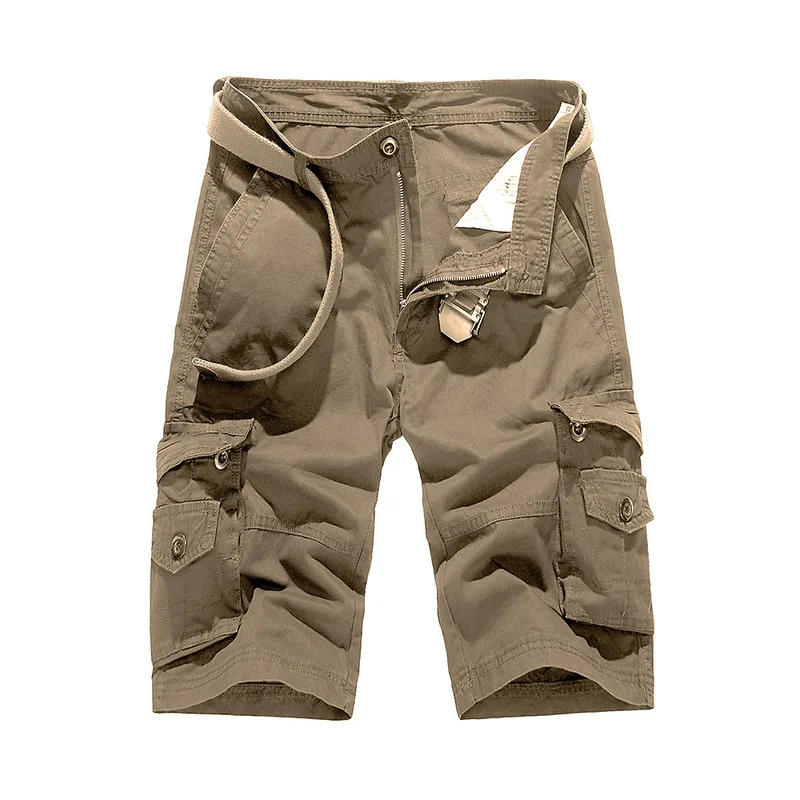 

Large Size 2019 Outdoor Bib Overall Washing Solid Color Pants Workwear Shorts Shorts 1809a-d