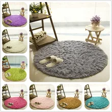 Мягкий круглый коврик для йоги, Нескользящие Коврики для гостиной, мягкая подстилка для работы на компьютере, коврик из искусственного меха