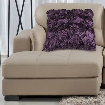 

COFA TOP Purple Satin Rose Flower Square Pillow Cushion Pillowcase Case Cover