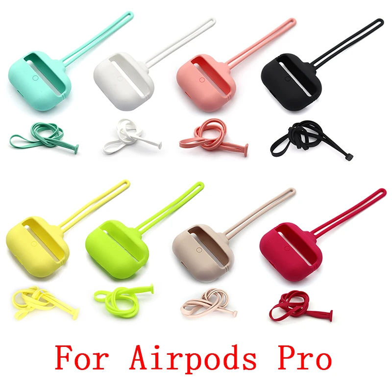 Sport Silicone Case for AirPods Pro Shockproof Anti Lost Cases Cover with Lanyards Earpods for AirPod Air Pods Pro 3 Funda Coque