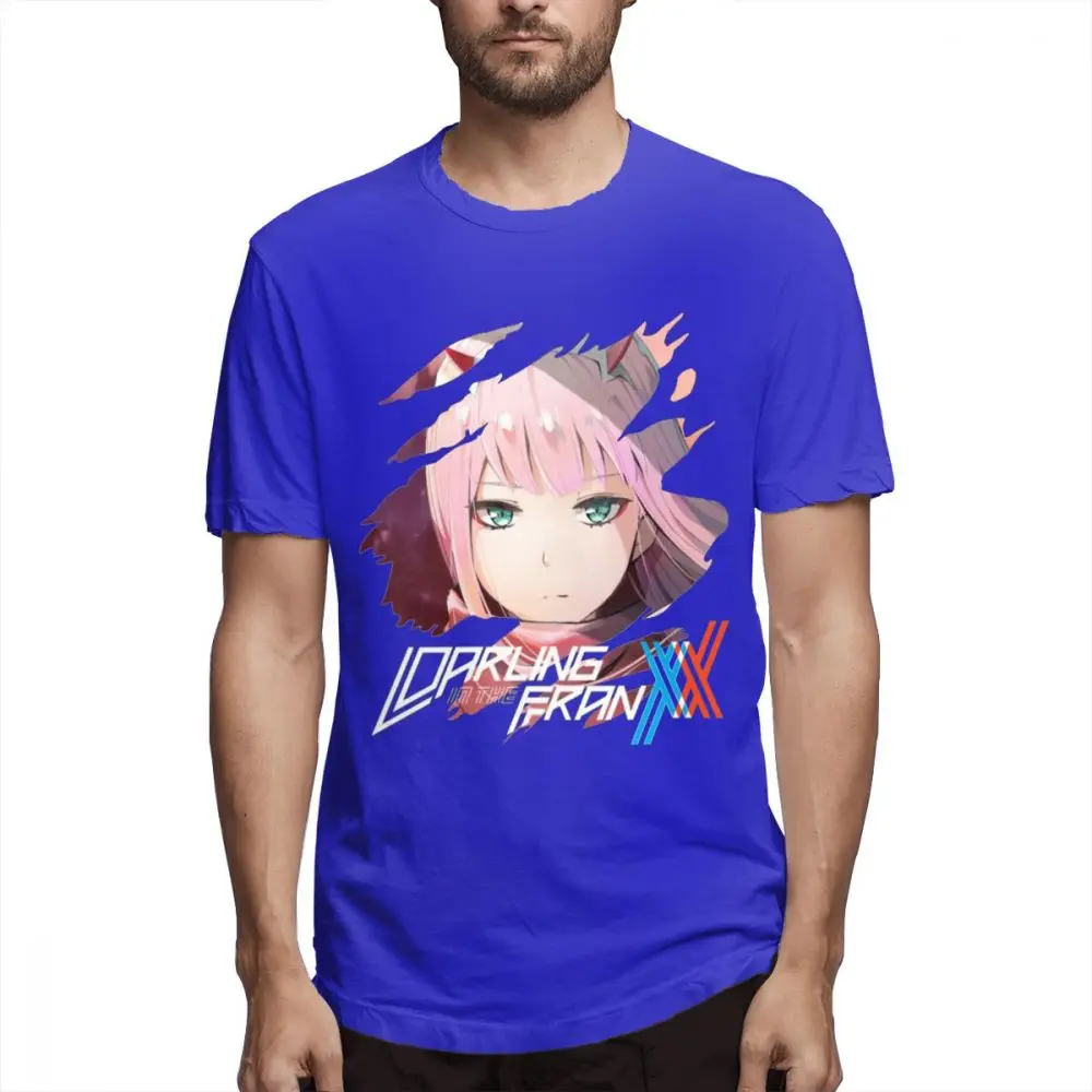 Darling In The Franxx Zero Two с короткими рукавами забавная для мужчин досуг на заказ День рождения Подарочная Футболка для мальчика - Цвет: blue