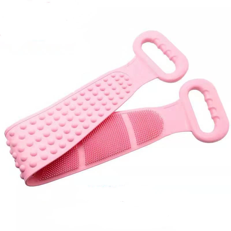 Silicone Back Body Scrubber Belt Men Women Bath Towel Double Side Shower Exfoliating Belts Body Washing 3