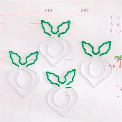 radish 5 шт. мультфильм Металл растительное моделирование креативный специальный Скрепка морковь редис канцелярская Скрепка Закладка канцелярские принадлежности - Цвет: radish
