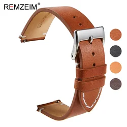 Premium Calfskin Leather Quick Release Watchband Strap - Elegant Wrist Accessory - 18mm (Light brown)
