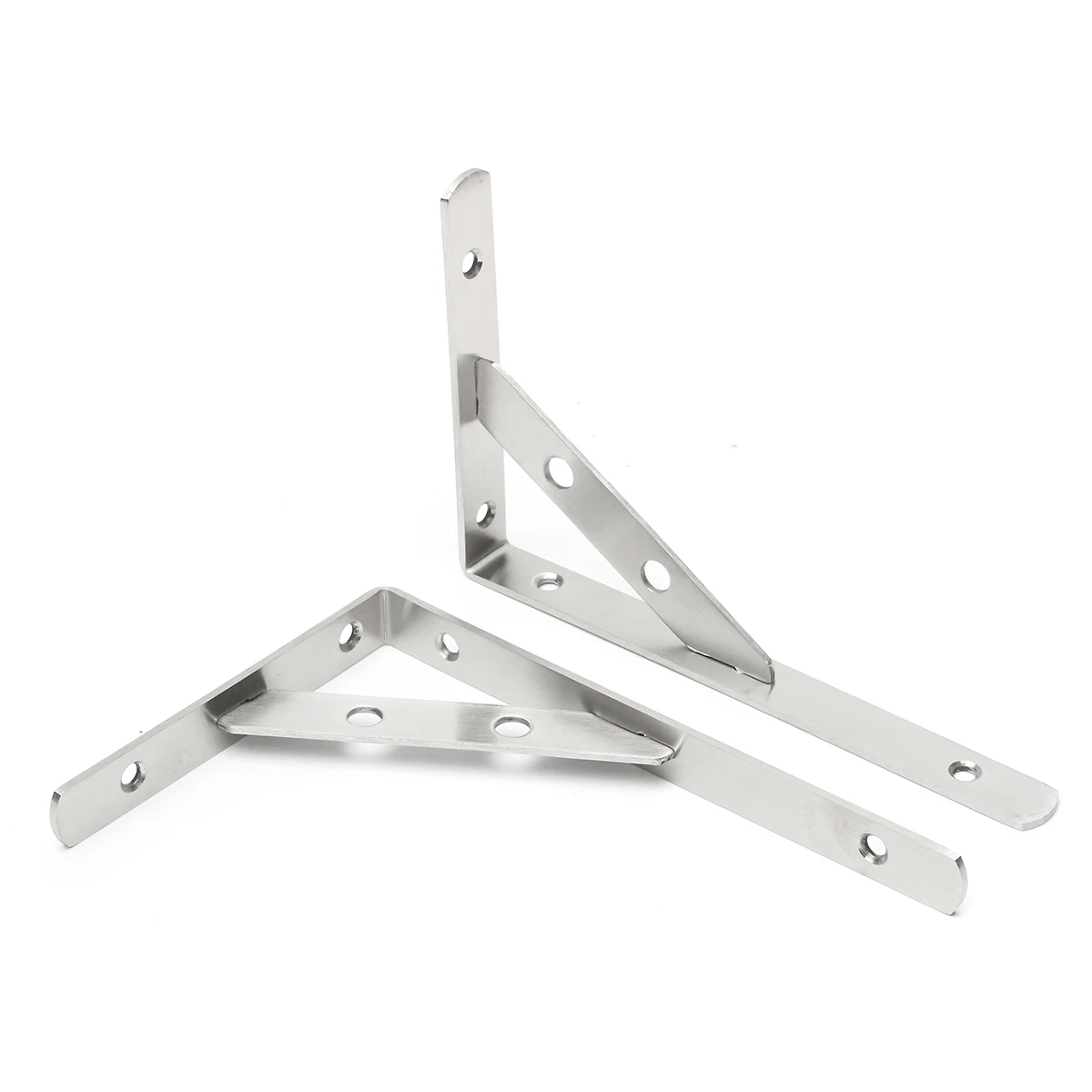 

2x Stainless Steel Wall Shelf Brackets L Shaped Right Angle Braces Decor 4mm Hot