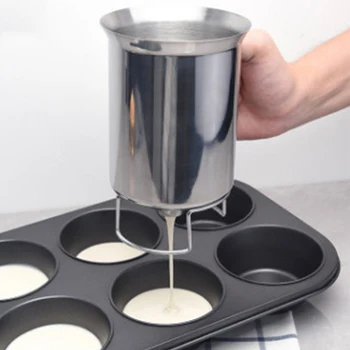 

Batter Dispenser Handheld Batter Separator Stainless Steel Pancake Flour Paste Dispenser Pastry Flour Paste Funnel Kitchen Tools