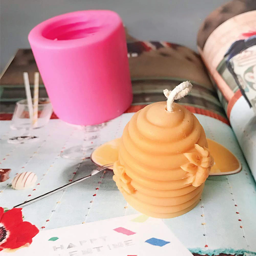 

3D Honeycomb Candle Mould Silicone Beehive Soap Mould Cylinder Casting For DIY Crafts Making Hives Candle Making Supplie