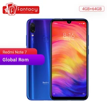 Xiaomi Redmi Note 7 с глобальной прошивкой, 4 ГБ, 64 ГБ, Восьмиядерный процессор Snapdragon 660, камера 48 МП, 6,3 дюйма, FHD экран с защитой от воды, мобильный телефон, QC 4,0