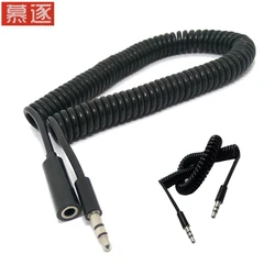 Cable auxiliar de Audio macho a macho para auriculares, conector negro de 3/10TF, 4 polos, 3,5mm, con micrófono