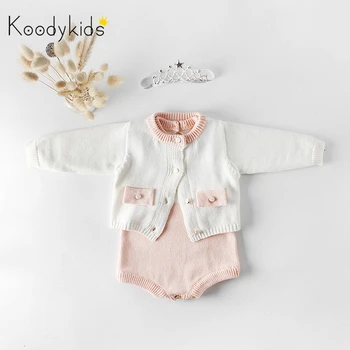 

Koodykids Spring Autumn Baby Girl Bodysuit Knitted Wool Sweater Coat Conjoined Sweater Baby Bodysuits Girls Bodysuit Rompers
