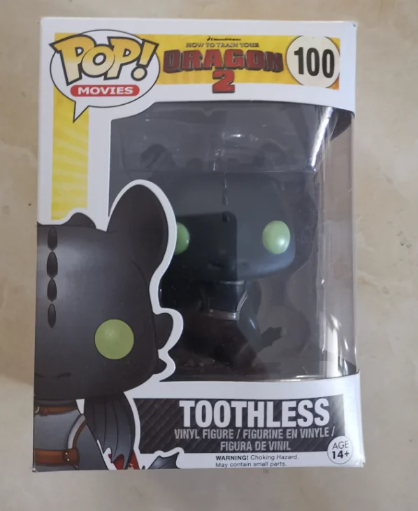 Funko Pop, Как приручить драконов, Беззубик, ночная фурия и светильник, 10 см, виниловая кукла, фигурка, игрушки - Цвет: 100 with box