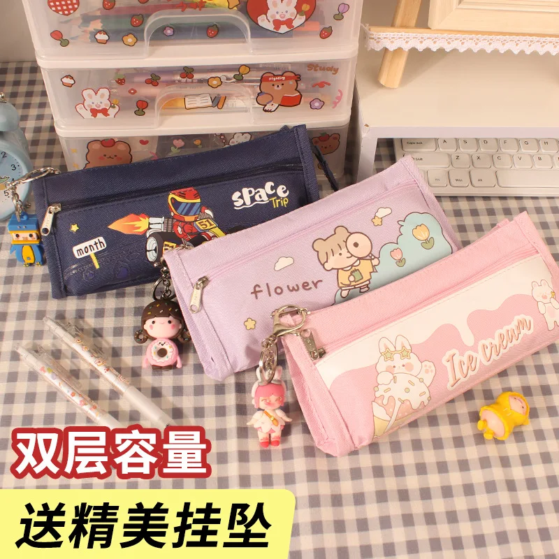 

Pen case new pendant pen case cartoon cute schoolboy stationery bag Pencil Cases Storage Student School Office Supplies