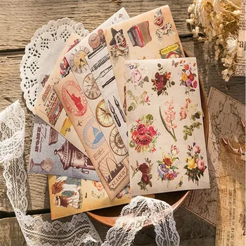 

10pcs/pack Elegant Stickers Paper Adhesive Sticker For Scrapbooking Home Decoration Diary Hand ledger stickers