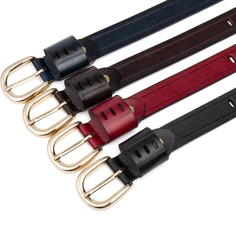 

Hai missedbox li New Style Split Cowhide WOMEN'S Belt Casual Pin Buckle WOMEN'S Waistband Fashion Hollow out Chain Belt