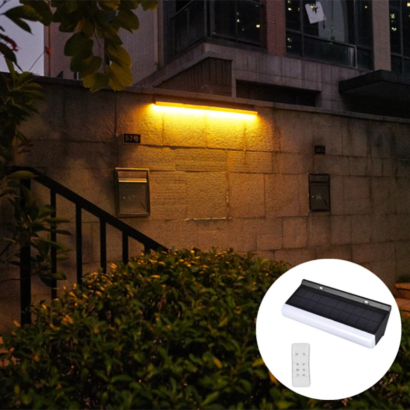 Lâmpada de Parede com Controle Solar para Jardim Levou ao ar Solar Levou Remoto Duplo Efeito 2 Pçs – Lote Lâmpada Casa Livre Luz