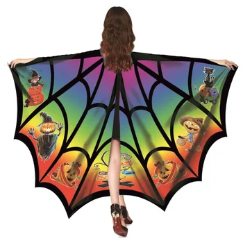 

Halloween Bat Cape Wings Big Bat Pumpkin Skull Shawl Fairy Cape Nymph Pixie Costume Halloween Accessory