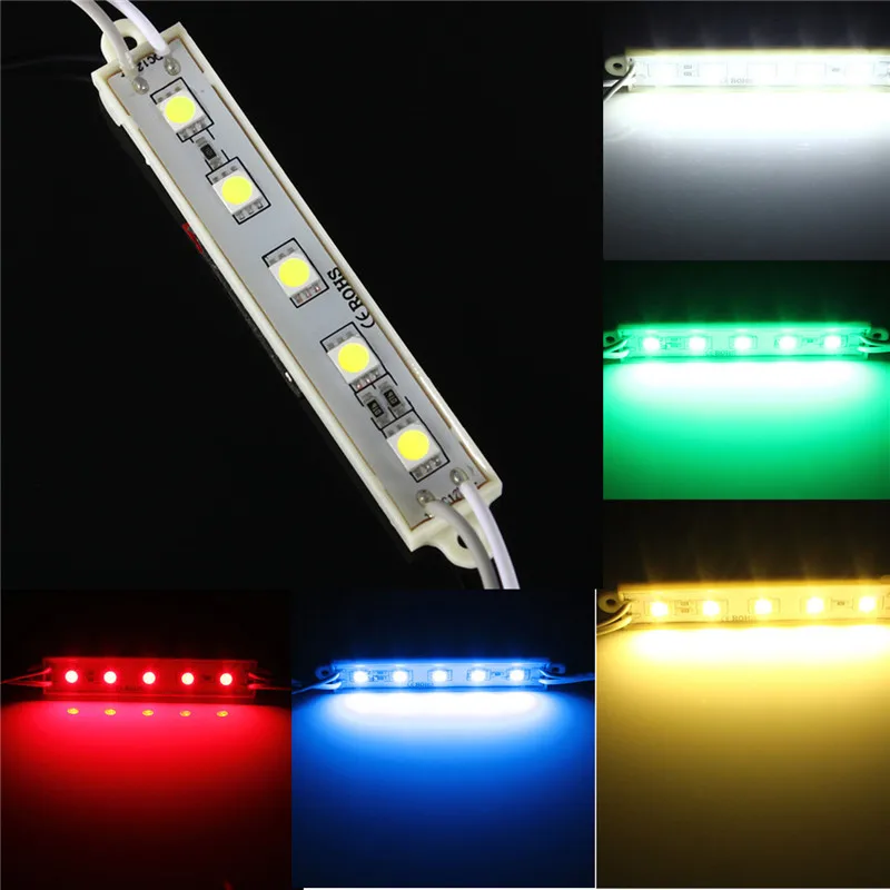 Отличное качество, 5 цветов, 5 SMD 5050 светодиодный модуль, светильник, водонепроницаемый IP68, жесткая полоса, барный светильник, лампа DC12V