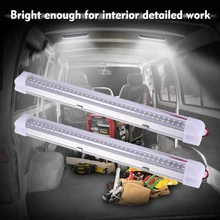 Barre lumineuse d'intérieur de voiture de 13.5 pouces, 5W 72 s, Tube de lampe avec interrupteur pour armoire, Van, camion, camping Car, bateau, plafonnier D30