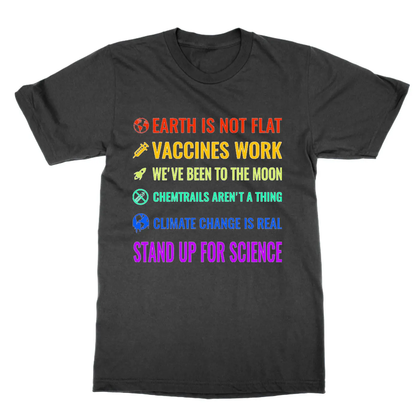 Модная футболка унисекс с надписью Earth Not Flat incipes Work Climate is Real Stand Up for Science