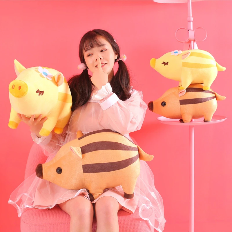 Inscute Poupee En Peluche Cochon Raye Sanglier Cadeau D Anniversaire Mascotte Pour Fille Aliexpress
