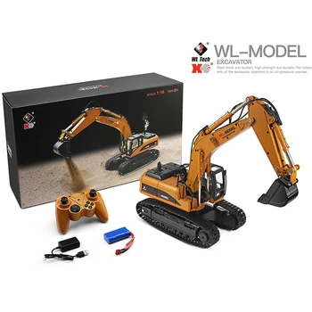 شراءWLtoys 16800 1/16 2.4G حفارة RC سيارات لعب التصميم 23 قناة الطريق البناء جميع السيارات شاحنة معدنية مع مصباح ليد الدخان