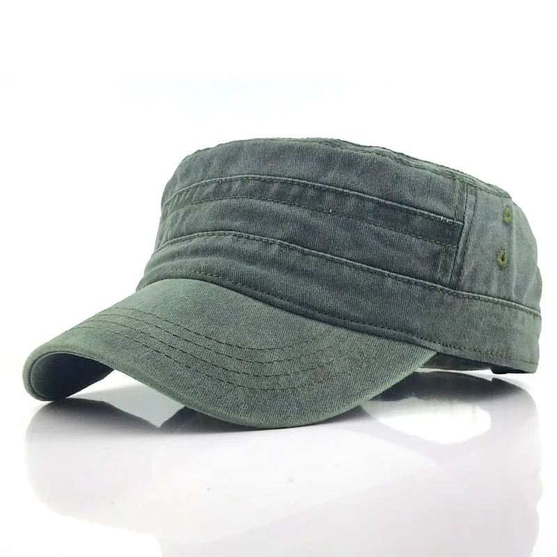Зеленый Лидер продаж, винтажная Мужская кепка с плоским верхом, s и Hat, регулируемая облегающая более толстая крышка, зимние теплые шапки в стиле милитари для мужчин - Цвет: Зеленый
