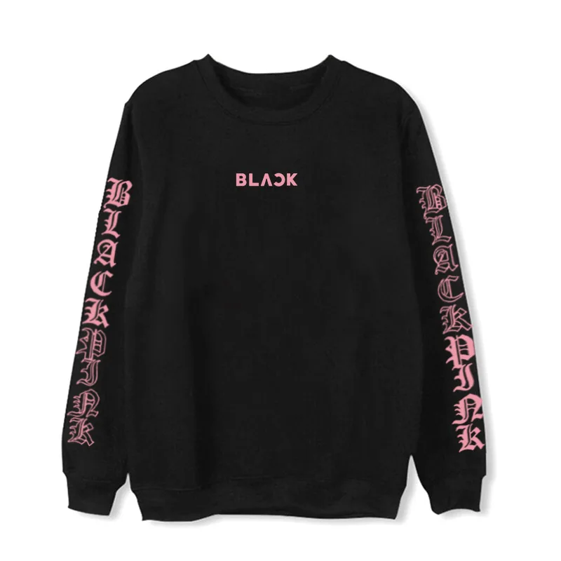 Kpop BLACKPINK/хлопковая толстовка с капюшоном с розой Дженни JISOO LISA, худи с круглым вырезом, осенняя одежда с длинными рукавами, свитер, пуловер