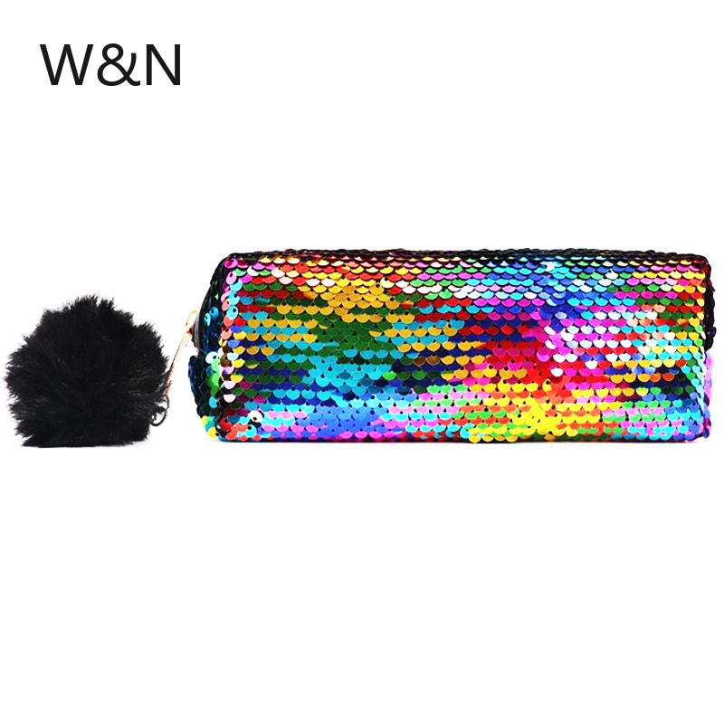 Kawaii Reversible Sequin Pencil font b Case b font School Pencil font b Case b font
