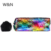 Kawaii Reversible Sequin Pencil font b Case b font School Pencil font b Case b font
