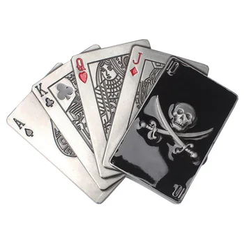 

Halloween Game Poker And Skull Head Belt Buckle Cosplay Men Women Leather Belt Buckle
