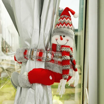 

2021 Christmas Curtain Buckles Santa Claus Curtain Buckle Cute Snowman Elk Curtain Tiebacks Xmas Home Decor Supplies
