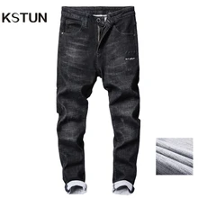 KSTUN мужские джинсы, брендовые зимние черные джинсы, Мужские Стрейчевые облегающие джинсы из плотного материала, мужские облегающие брюки, мужские джинсы Hombre