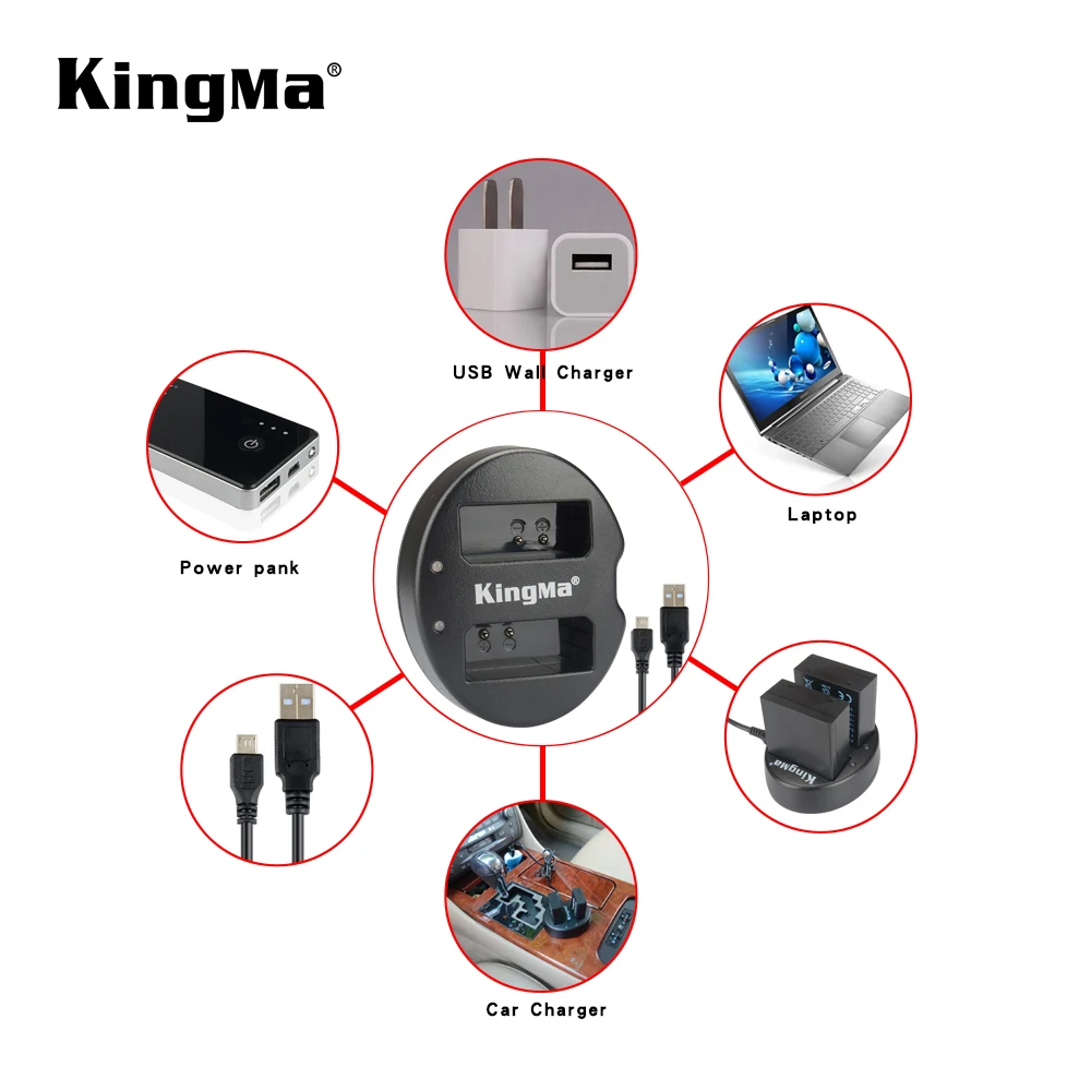 KingMa  Dual USB Charger For LP-E10 Battery Charger For Canon EOS 1100D 1200D 1300D 1500D 3000D KISS X80 images - 6