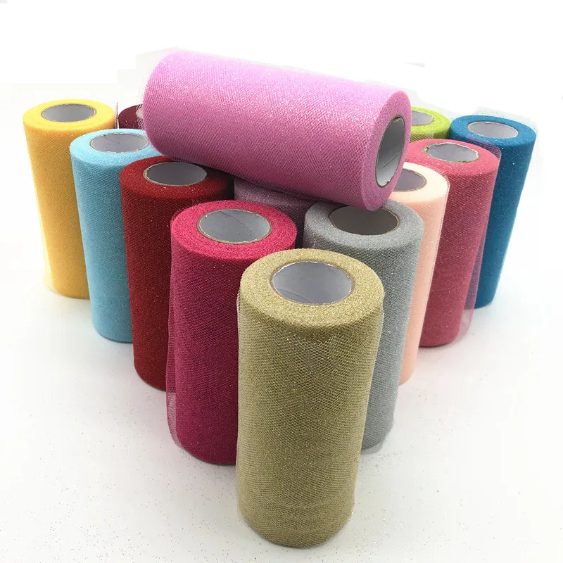 10 Yard 15cm Glitter Tulle Roll Organza Wedding Decoration Tutu Baby Shower Party Events Engagement Decor | Дом и сад