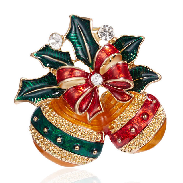 Year Christmas Brooch For Women Fashion Snowman Santa Claus Tree Deer Bell Hat Rhinestone Enamel Cute Jewelry Kids Gifts