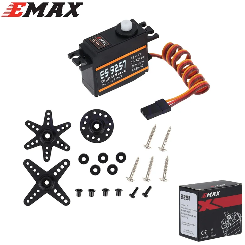 Emax Es9257 Micro Digital 3D Micro Tail Servo Per Rc Align Trex 450 Elicottero Fix-Wing Drone