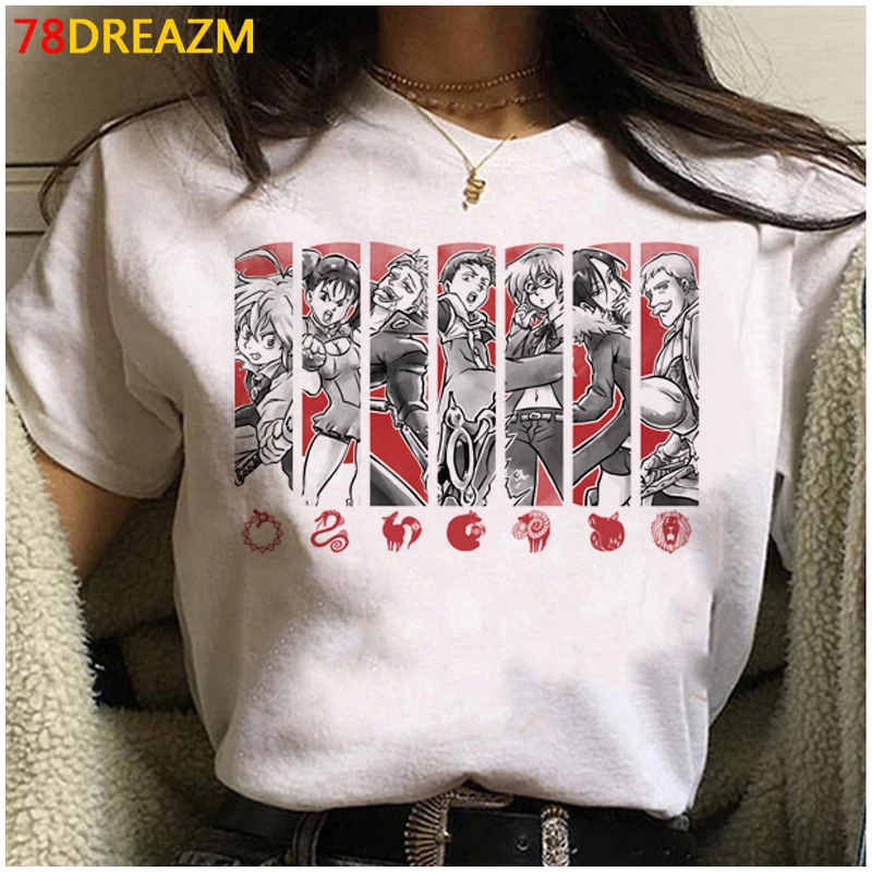 

Hot Japanese Anime Seven Deadly Sins T Shirt Men Kawaii Summer Tops Cartoon Graphic Tees Unisex Funny Fashion T-shirt Male
