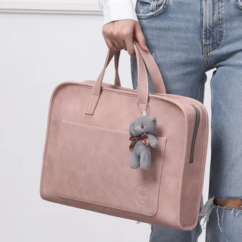 

Briefcase PU Leather laptop bag Fashion Minimalist Handbag Shoulder bag Macbook Air13.3 inch Laptop bag Computer Bag for women