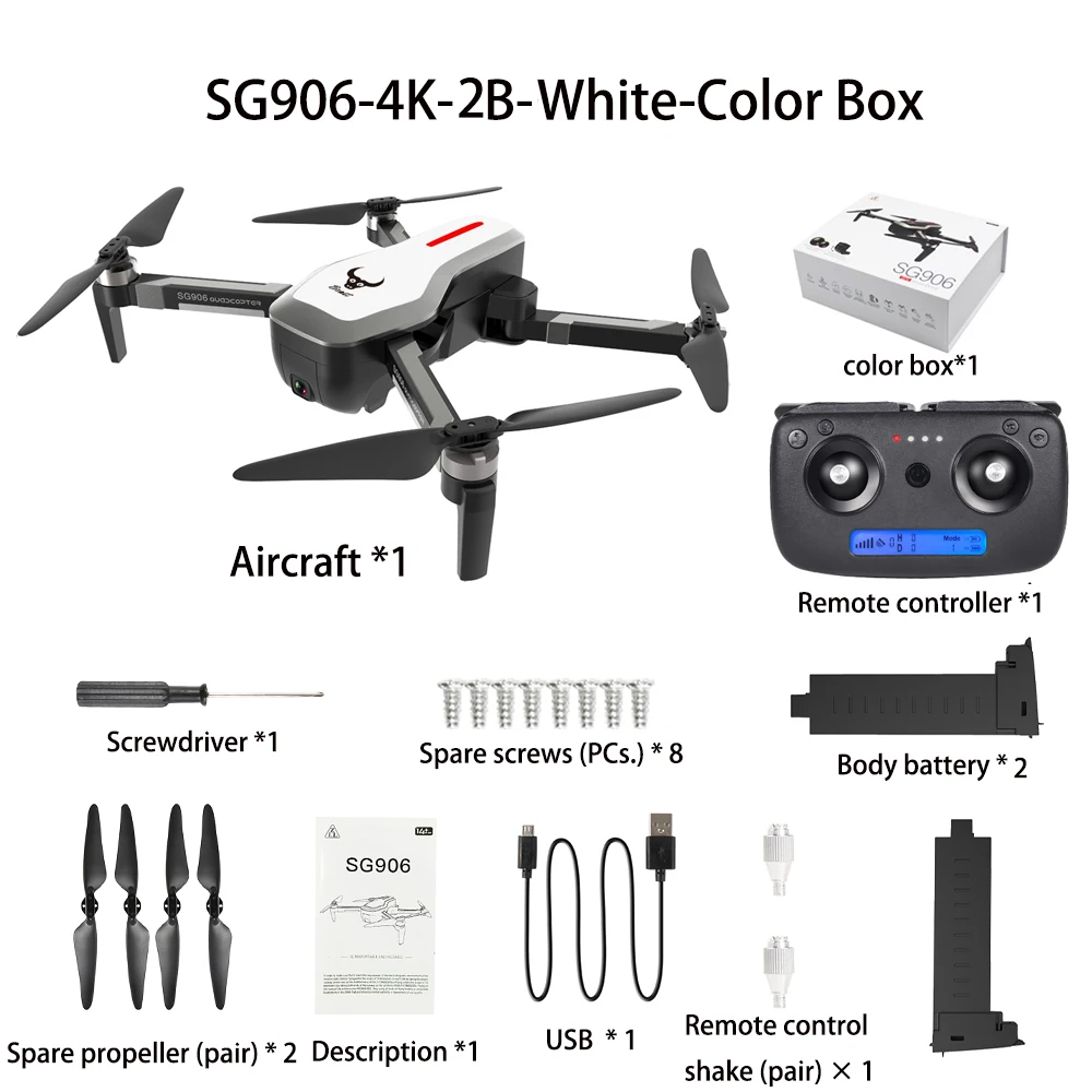 Zll Sg906 двойной Gps Дрон 5g Wi-Fi Fpv с селфи складной 4k Hd камера Rc Дрон складной Квадрокоптер длинная выносливость - Цвет: 4K White 2B Box