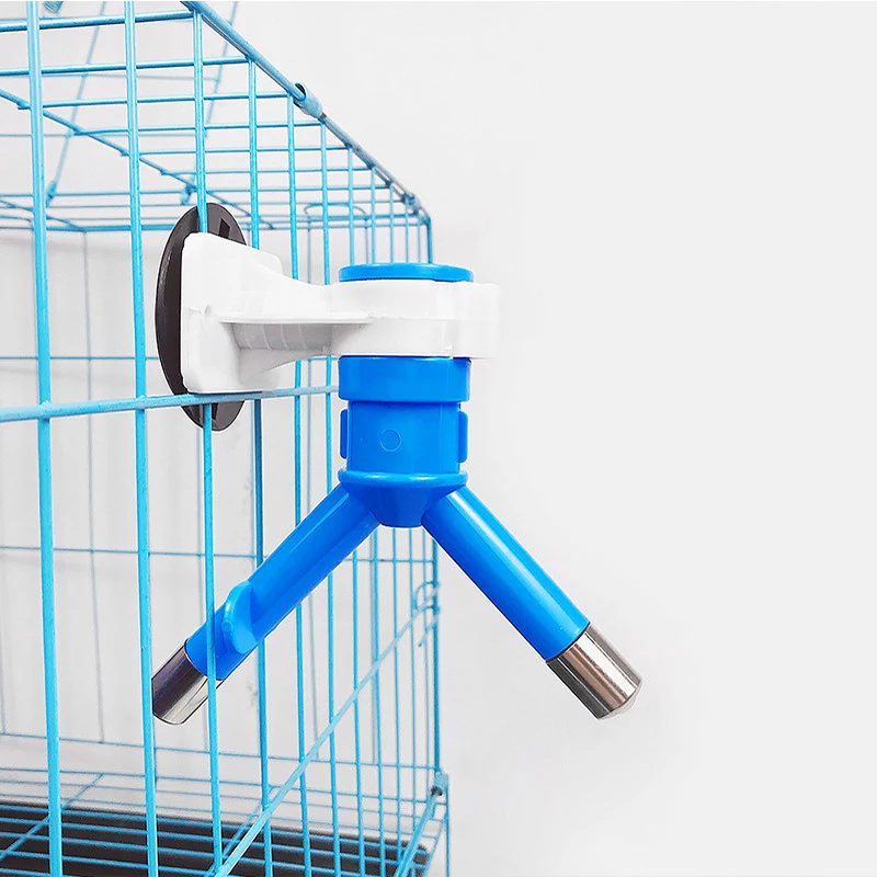 blue double head Дозатор для воды для домашних животных, кошек, собак, без капель, автоматический питательный питатель для воды, насадка для питьевой воды для маленьких щенков, котенка, кролика - Цвет: blue double head