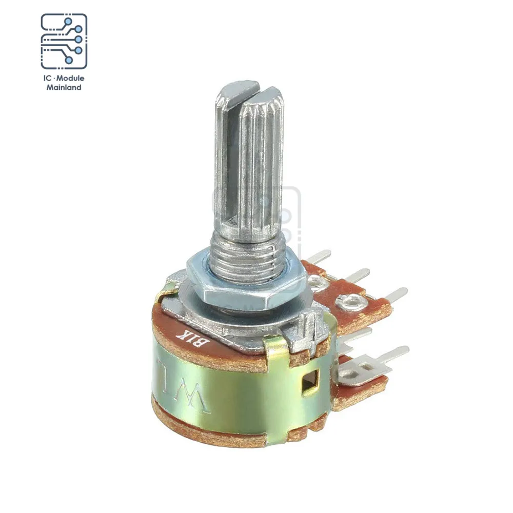 5PCS/Lot 1K 2K 10K 20K 100K 250K 1M Ohm Variable Resistors Dual Linear 6 Pin Rotary Carbon Film Taper Potentiometer 20mm Shaft adjustable resistor linear potentiometer rotary potentiometer potentiometer kit trimmer potentiometer