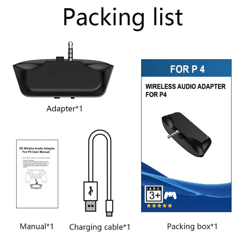 Mini Wireless Bluetooth 5 0 AUdio Adapter 3 5mm Headphone Headset Earphone Receiver for PS4 Game Controller Gamepad Accessories