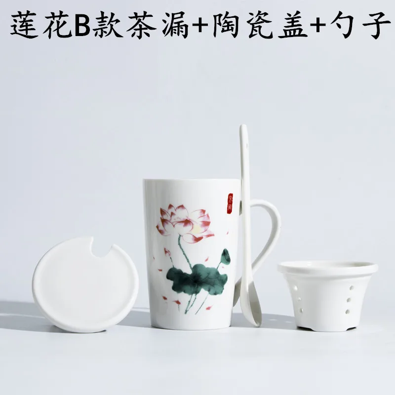 Китайская чайная кружка, чашка для заварки, креативная керамика с деревянной крышкой, вакуумный белый стакан на заказ с крышкой, украшение дома GG50mk
