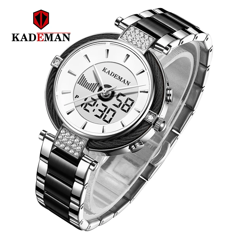 KADEMAN, женские часы, lcd, Роскошные, новые подарки, женские, цифровые часы, модные, для девушек, Топ бренд, браслет, элегантные, женские, деловые наручные часы