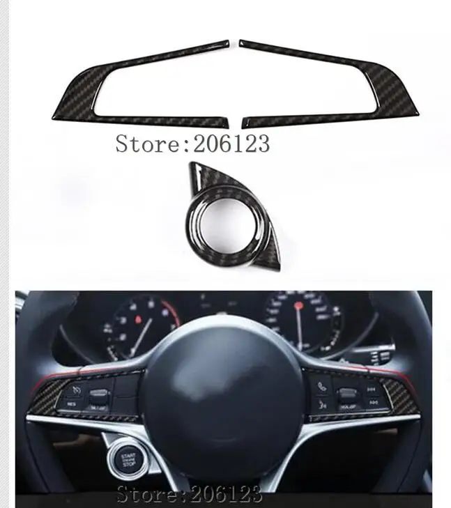 

Chrome Interior Start Engine Stop Cover Trim Steering Wheel Frame For Alfa Romeo Giulia Stelvio 2017 2018 Car Accessories