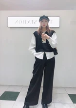 Pantalones lisos de pierna ancha para mujer, Pantalones largos de alta calidad, informales y sencillos, primavera y otoño, 2021