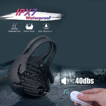 Vibrating Penis Massager Male Chastity Cock Ring Sex Toys for Men Wireless Remote Control Testicle Vibrator Men's Masturbator 5