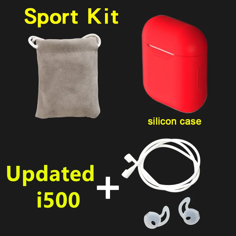 i500 kits red i500 TWS Беспроводной наушники 6D супер бас Bluetooth 5,0 наушники PK i10 TWS i12 i30 i200 i9000 TWS - Цвет: i500 kits red