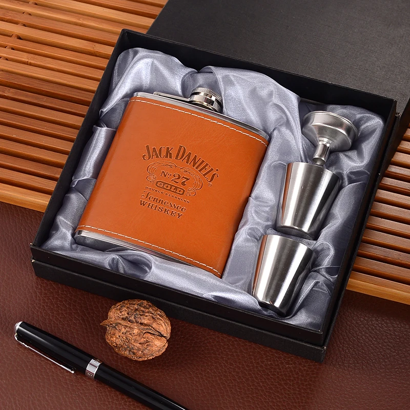 Портативный вне помещения виски Нержавеющая сталь плоская фляжка путешествия